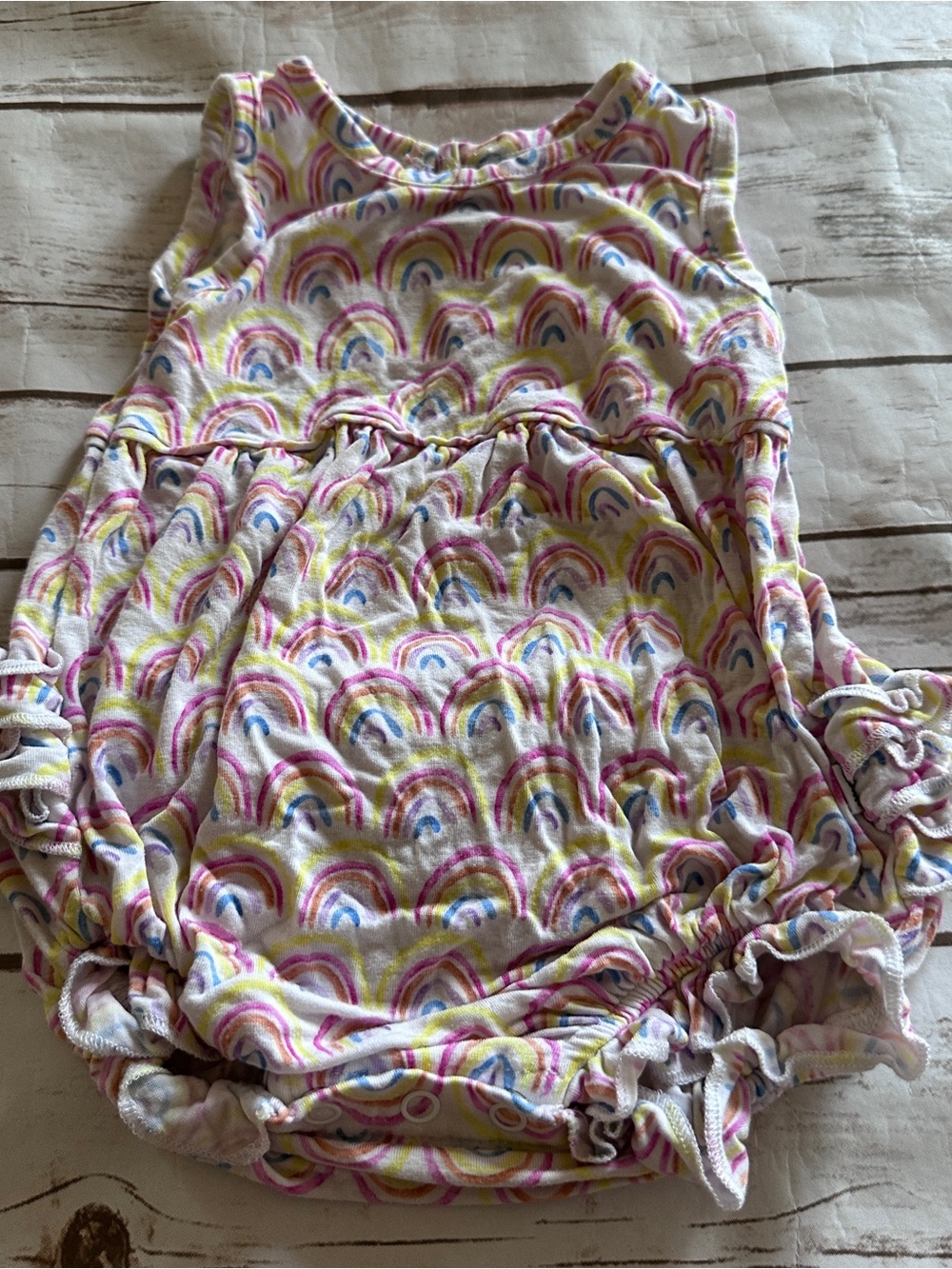 Little Sleepies rainbow print romper